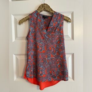 The Limited Women's Paisley Sleeveless Blouse - Red and Blue